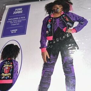 Punk Zombie Kids Costume - Purple and Pink
